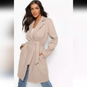 NWT boohoo Belted Wool Coat